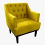 Imagem de Combo 2 Poltronas Decorativa Em Capitonê Para Sala Comercial Classica Corano Amarelo LM DECOR