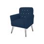 Combo 2 Poltronas Decorativa Para Quarto Closet Pés de Ferro Anitta Suede Azul Marinho - LM DECOR Imagem de Combo 2 Poltronas Decorativa Para Quarto Closet Pés de Ferro Anitta Suede Azul Marinho - LM DECOR