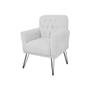 Imagem de Combo 2 Poltronas Decorativa Para Quarto Closet Pés de Ferro Anitta Suede Branco - LM DECOR