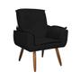 Imagem de Combo 2 Poltronas Estofadas Decorativas Para Escritório Emília Plus Suede Preto - LM DECOR