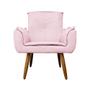 Imagem de Combo 2 Poltronas Estofadas Decorativas Para Escritório Emília Plus Suede Rosa Bebe - LM DECOR