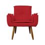 Imagem de Combo 2 Poltronas Estofadas Decorativas Para Escritório Emília Plus Suede Vermelho - LM DECOR