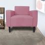 Imagem de Combo 2 Poltronas Estofadas Para Consultório Leticia Slim Suede Rosa Barbie - LM DECOR