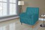 Imagem de Combo 2 Poltronas Estofadas Para Hall de Entrada Munique Suede Azul Turquesa  - LM DECOR