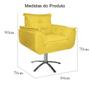 Imagem de Combo 2 Poltronas Para Escritório Com Base Giratória de Metal Opala Suede Amarelo - LM DECOR