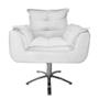 Imagem de Combo 2 Poltronas Para Escritório Com Base Giratória de Metal Opala Suede Branco - DL Decor