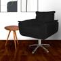 Imagem de Combo 2 Poltronas Para Escritório Com Base Giratória de Metal Opala Suede Preto - DL Decor