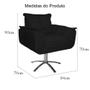 Imagem de Combo 2 Poltronas Para Escritório Com Base Giratória de Metal Opala Suede Preto - DL Decor