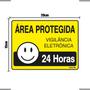 Imagem de Combo 3 Placas De Sinalização Área Protegida Vigilância Eletrônica 24 Horas 20x15 Ekomunike - S-224 F9e