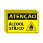 Imagem de Combo 3 Placas De Sinalização Atenção Álcool Etílico 30x20 Ecom IA - SA71 F9e