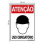 Imagem de Combo 3 Placas De Sinalização Atenção Capacete Uso Obrigatório 20x30 Qi Comunicação - S-205 Q1a