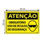 Imagem de Combo 3 Placas De Sinalização Atenção Obrigatório Uso De Óculos De Segurança 30x20 Ecom IA - SA24 F9e