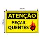 Imagem de Combo 3 Placas De Sinalização Atenção Peças Quentes 30x20 Ecom IA - SA90 F9e