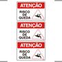 Imagem de Combo 3 Placas De Sinalização Atenção Risco De Queda 30x20 Ekomunike - S-216/2 F9e