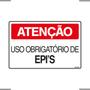 Imagem de Combo 3 Placas De Sinalização Atenção Uso Obrigatório De Epi's 30x20 Ekomunike - S-227/1 F9e