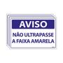 Imagem de Combo 3 Placas De Sinalização Aviso Não Ultrapasse A Faixa Amarela 30x20 Ecom IA - SV10 F9e