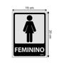 Imagem de Combo 3 Placas De Sinalização Banheiro Feminino 15x20 Ecom IA - B-565 F9e