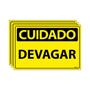 Imagem de Combo 3 Placas De Sinalização Cuidado Devagar 30x20 Ecom IA - SC30 F9e