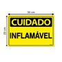 Imagem de Combo 3 Placas De Sinalização Cuidado Inflamável 30x20 Ecom IA - SC54 F9e