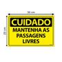 Imagem de Combo 3 Placas De Sinalização Cuidado Mantenha As Passagens Livres 30x20 Ecom IA - SC29 F9e