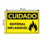 Imagem de Combo 3 Placas De Sinalização Cuidado Material Inflamável 30x20 Ecom IA - SC56 F9e