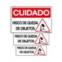 Imagem de Combo 3 Placas De Sinalização Cuidado Risco De Queda De Objetos 30x20 Qi Comunicação - S-226/2 Q1a