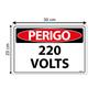 Imagem de Combo 3 Placas De Sinalização Perigo 220 Volts 30x20 Ecom IA - SP74 F9e