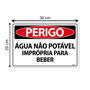 Imagem de Combo 3 Placas De Sinalização Perigo Água Não Potável Imprópria Para Beber 30x20 Ecom IA - SP59 F9e