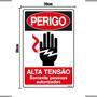 Imagem de Combo 3 Placas De Sinalização Perigo Alta Tensão Somente Pessoas Autorizadas 20x30 Ekomunike - S-217/3 F9e