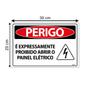 Imagem de Combo 3 Placas De Sinalização Perigo É Expressamente Proibido Abrir O Painel 30x20 Ecom IA - SP73 F9e