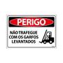 Imagem de Combo 3 Placas De Sinalização Perigo Não Trafegue Com Os Garfos Levantados 30x20 Ecom IA - SP67 F9e