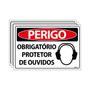 Imagem de Combo 3 Placas De Sinalização Perigo Obrigatório Protetor De Ouvidos  30x20 Ecom IA - SP34 F9e