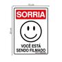 Imagem de Combo 3 Placas De Sinalização Sorria Você Está Sendo Filmado 15x20 Qi Comunicação - P-26 Q1a