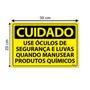 Imagem de Combo 3 Placas De Sinalização Use Óculos De Segurança E Luvas Quando Manusear Produtos Químicos 30x20 Ecom IA - SC34 F9e