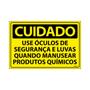 Imagem de Combo 3 Placas De Sinalização Use Óculos De Segurança E Luvas Quando Manusear Produtos Químicos 30x20 Ecom IA - SC34 F9e