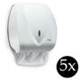 Imagem de Combo 5 Suporte porta papel toalha interfolha toalheiro Premisse Velox banheiro condominio branca