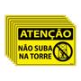 Imagem de Combo 6 Placas De Sinalização Atenção Não Suba Na Torre 30x20 Ecom IA - SA78 F9e