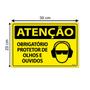 Imagem de Combo 6 Placas De Sinalização Atenção Obrigatório Protetor De Olhos E Ouvidos 30x20 Ecom IA - SA31 F9e