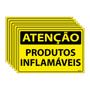 Imagem de Combo 6 Placas De Sinalização Atenção Produtos Inflamáveis 30x20 Ecom IA - SA60 F9e