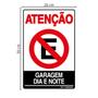 Imagem de Combo 6 Placas De Sinalização Atenção Proibido Estacionar Garagem Dia E Noite 20x30 QI Comunicação - P-4/1 Q1a