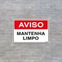 Imagem de Combo 6 Placas De Sinalização Aviso Mantenha Limpo 30x20 Ekomunike - S-214 F9e