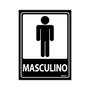 Imagem de Combo 6 Placas De Sinalização Banheiro Masculino 15x20 Ecom IA - A-466 F9e