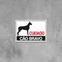 Imagem de Combo 6 Placas De Sinalização Cuidado Cão Bravo 30x20 Ekomunike - P-8 F9e