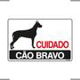 Imagem de Combo 6 Placas De Sinalização Cuidado Cão Bravo 30x20 Ekomunike - P-8 F9e