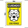 Imagem de Combo 6 Placas De Sinalização Cuidado Cão Feroz 20x30 Ekomunike - P-6/3 F9e