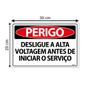 Imagem de Combo 6 Placas De Sinalização Perigo Desligue A Alta Voltagem Antes De Iniciar O Serviço 30x20 Ecom IA - SP9 F9e