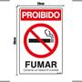 Imagem de Combo 6 Placas De Sinalização Proibido Fumar 20x30 Ekomunike - P-5 F9e