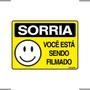 Imagem de Combo 6 Placas De Sinalização Sorria Você Está Sendo Filmado 20x15 Ekomunike - P-25 F9e