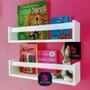 Imagem de Combo 6 prateleiras Revisteiro Quarto de Criança Estantes organizadoras de Brinquedos Bonecos Sala de Leitura 40 cm
