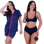Imagem de Combo Amamentação Pijama Botões Sutiã Clique e Calcinha PósParto- c17 PIJAMA SABRINA+THAMIRES+URSULA